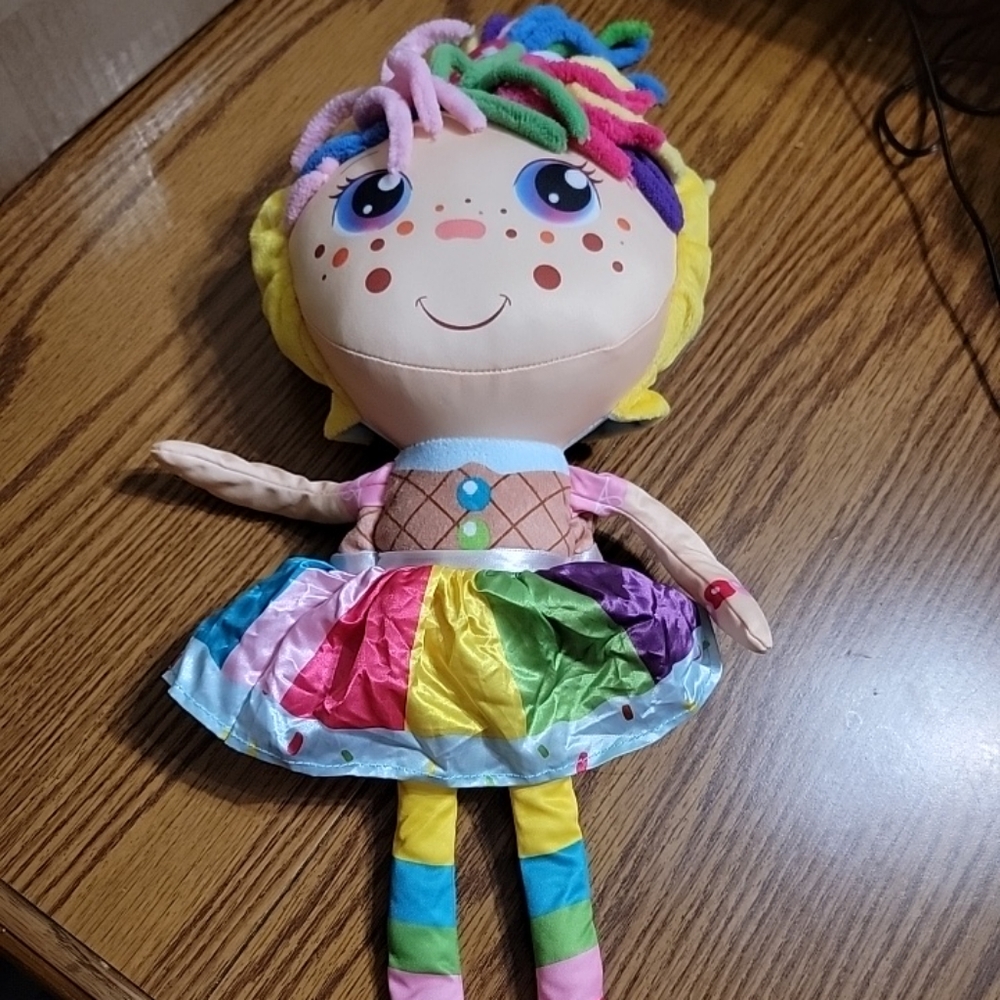 Flip Zee Girls Zandy Candy 2-in-1 Plush 12”-18”Doll Colorful & Cute-Rag Doll
